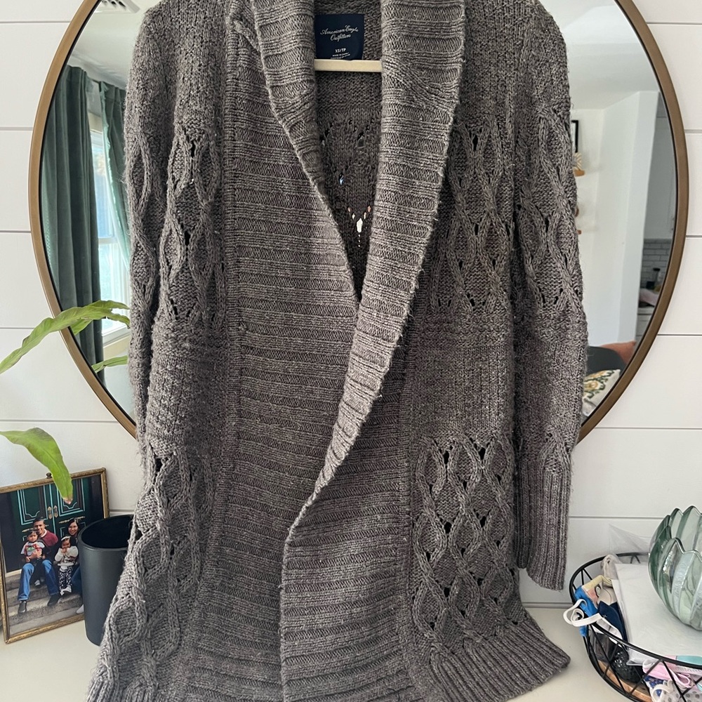 Gray cardigan
